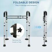 MaxKare Toilet Safety Rail for Elderly and Handicap, Adjustable Height & Width, Stand Alone Lightweight Aluminum Toilet Safety Frame, Supports up to 300Lbs