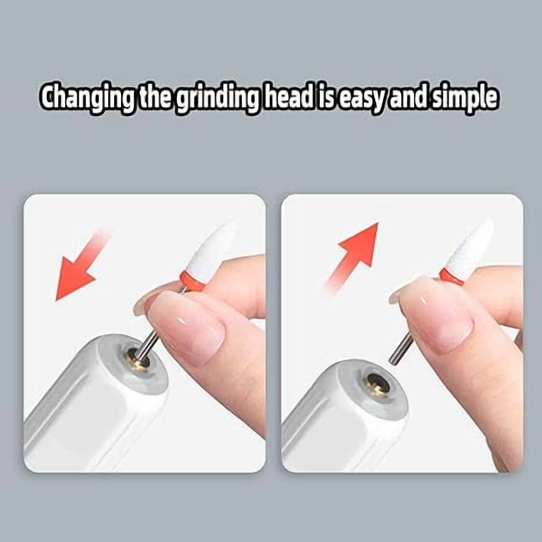 Electric Nail Drill for Acrylic Nails, USB Charging Nail Cuticle Remove Portable Nail Drill Machine (Beige)