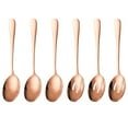 thumbnail image 1 of 6 Pieces Serving Spoons Set, Serving Spoon, Includes 3 Serving Spoons and 3 Slotted Spoons, Stainless Steel Buffet Banquet Spoons, Large Spoons Utensils Cutlery Set for Kitchen, Rose Gold, 1 of 6
