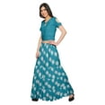 thumbnail image 2 of Moomaya Crop Top And Flared Skirt Set Printed Ethnic Rayon Dresses For Women, 2 of 6