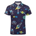 thumbnail image 4 of Outer Space Men Zipper T-shirt Summer Casual Short Sleeve T-shirt Top, 4 of 7