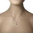 thumbnail image 3 of 925 Sterling Silver Hamsa White Blue CZ Pendant Necklace, 3 of 4
