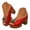 Red, variant on Dakaela Heels for Women Block Chunky Platform High Heel Peep Toe Sandals Women's Bridal Party Wedding Pumps Dress Shoes (6.5,Black)