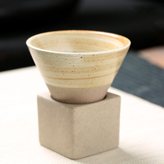 Porcelain Coffee Mug Conical Tea Cup with Base Ceramic Coffee Mug Gift Milk Mugs Japanese Coarse Earthenware Tea Cups
