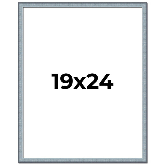 19x24 Frame Blue Scuffed Farm Board Solid Wood Picture Frame Width 0.75 Inches | Interior Depth 0.5
