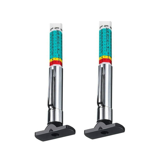 Destyer 2 Pieces Car Tire Depth Gauge Tires Tester Measure Tool