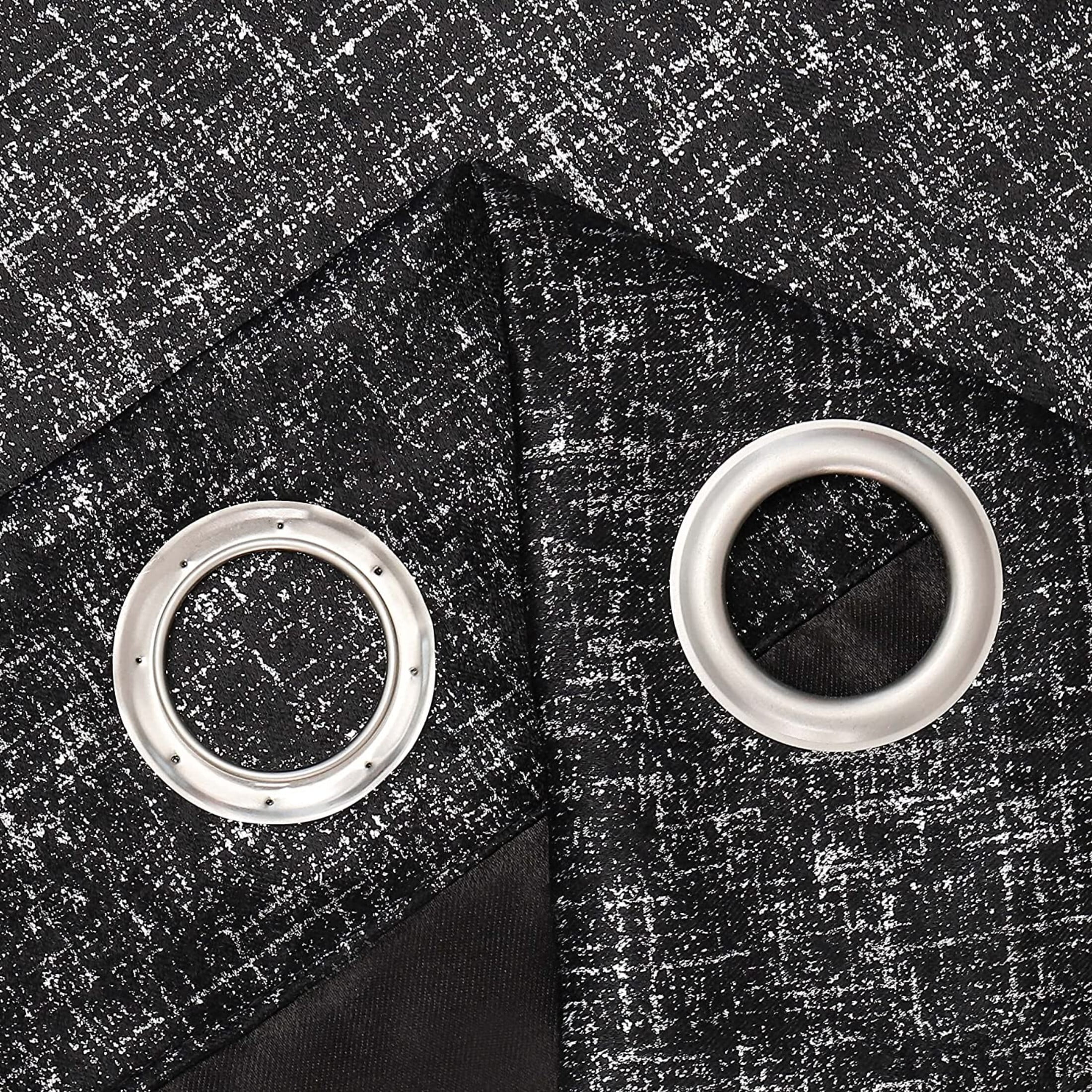 Pinewave Metallic Blackout Curtains Black Curtains Luxury Sparkle Window Panels, Grommet Top,2 Pcs
