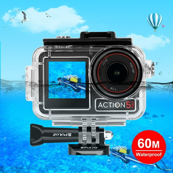 For DJI Osmo Action 5 Pro / 3 / 4 PULUZ 60m Underwater Waterproof Housing Diving Case with Cold &