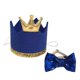 thumbnail image 1 of 2pcs Dog Party Crown Beautiful Tie Creative Cat Party Hat Pet Supplies For Birthday (bow Tie And Hat), 1 of 2