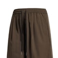 thumbnail image 5 of lcziwo Men Solid Color Shorts Knee Length Elastic Waist Hiking Shorts Big and Tall Beach Fishing Golf Drawstring Dress Shorts with Pockets Coffee L, 5 of 5