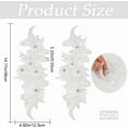 thumbnail image 2 of 1 Pair 3D Flower Beaded Embroidery Lace Fabric Pearl Bead Applique Sew on Patches Tulle Floral Net Gauze Sewing Ornament Paillette DIY Costume Accessories for DIY Bridal Wedding Garment White, 2 of 9