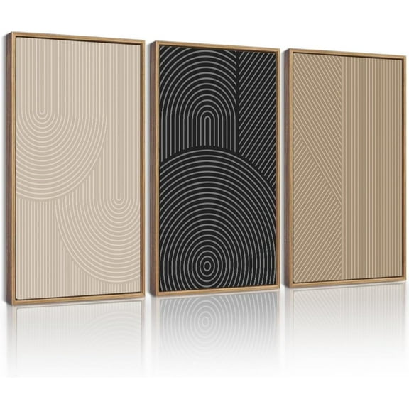 FCCUYE Mid-Century Modern d Wall Art Minimalist Abstract Boho Neutral Line Wall Decor Geometric Artwork Kitchen Dining Room 11x14in Natural d