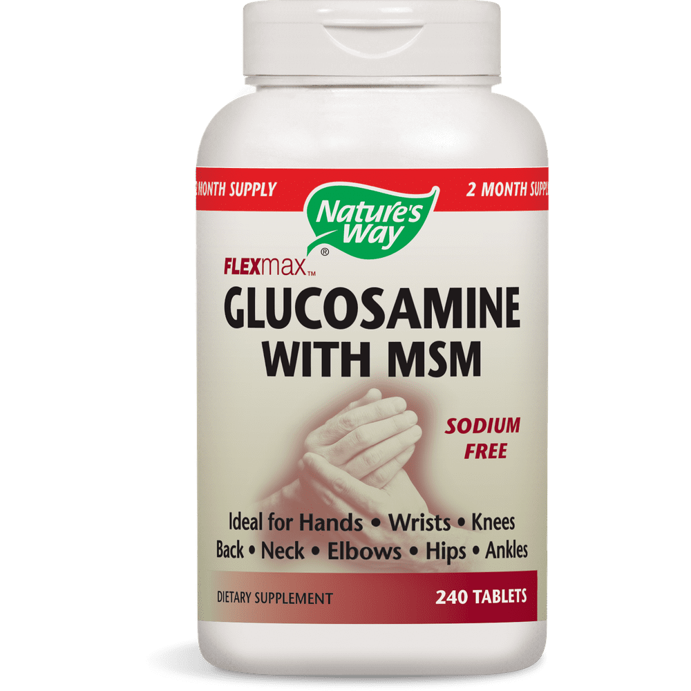 Nature's way flexmax glucosamine with msm tablets, sodiumfree, 240 ct