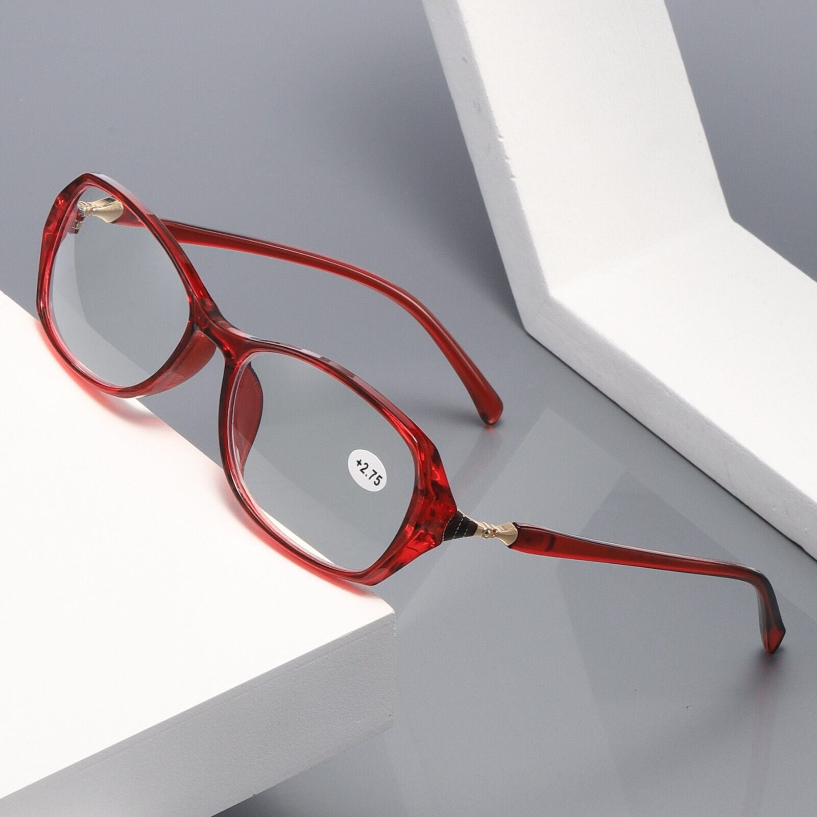 8 Pairs Womens Ladies Blue Light Blocking Reading Glasses Red Readers for Reading Paper work +2.75
