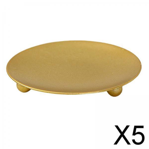 5x Portavelas de Plato Moderno, Candelabro de Metal, Portavelas de Té, Candelabro Redondo Decorativo para Boda, Hogar, Mesa, Decoración de Fiesta , 7 5 piezas