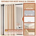 thumbnail image 4 of Room Divider No Drilling Curtain Rod Wall Divider for Room Separation, 4-10ft(H) 28-114inch(W) Adjustable, Heavy Duty Partition Space Separator Freestanding Tension Curtain Stand, Black, 4 of 7