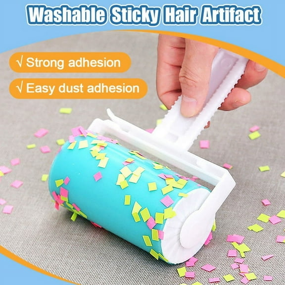 Lint Remover Washable Clothes Hair Sticky Roller Reusable Portable Pet Roller,Yellow