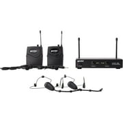 Gemini Sound UHF-02HL Professional Audio DJ Equipment Superior Single Channel Dual 2 Wireless UHF Headset Lavalier Microphones Receiver System with 150ft Operating Range
