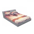 thumbnail image 3 of Ambesonne Tropical Fitted Sheet & Pillow Sham Set, Sunset Ocean Waves, Twinxl, Yellow, 3 of 3