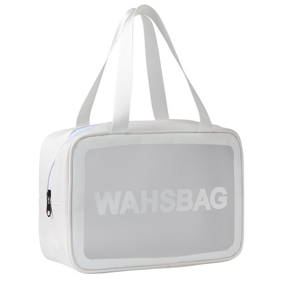 Men's and women's matte Translucent Handheld Toiletries Pack, Travel Toiletries Organizer Pack - white