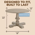 thumbnail image 4 of ROME + OAK Rumson 44" Modern Farmhouse Pedestal Dining Table, Rustic Beige, 4 of 8