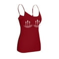 thumbnail image 2 of TQWQT Tank Tops with Built In Bras Camisole Adjustable Spaghetti Strap Shelf Bras Workout Plus Size Cami Undershirts Wine L, 2 of 5
