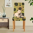 thumbnail image 6 of Retro Sunflower Dining Room Chair Covers Set of 4,Stretchable Removable Washable Spandex Kitchen Chair Protector Slipcovers for Restaurant,Hotel,Ceremony,Christmas,Festival Decoration, 6 of 6