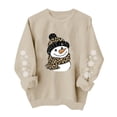 thumbnail image 6 of Women's Snowman Graphic Sweatshirt Crew Neck Long Sleeve Snowflake Sleeve Casual Pullover Top, 6 of 6