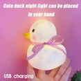 thumbnail image 3 of Cute Baby Duck Night Light Warm White Decoración Enfermería Lactancia Lámpara LED USB Rosa jinwen linda luz de noche de pato, 3 of 7
