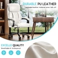 thumbnail image 7 of iooHug Reclining Executive Office Chair, Big and Tall Desk Chair with Wide Seat, High Back Ergonomic Computer Chair, Heavy Duty Faux Leather Recliner for Home Office, 400lbs, White, 7 of 7