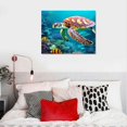 thumbnail image 4 of Nawypu  Blue Ocean Aquatic Animals Decor Wall Art Turtle Starfish Seahorse Undersea Coral Pictures Canvas Prints Artwork for Kids Room Wall Decoration, 4 of 4