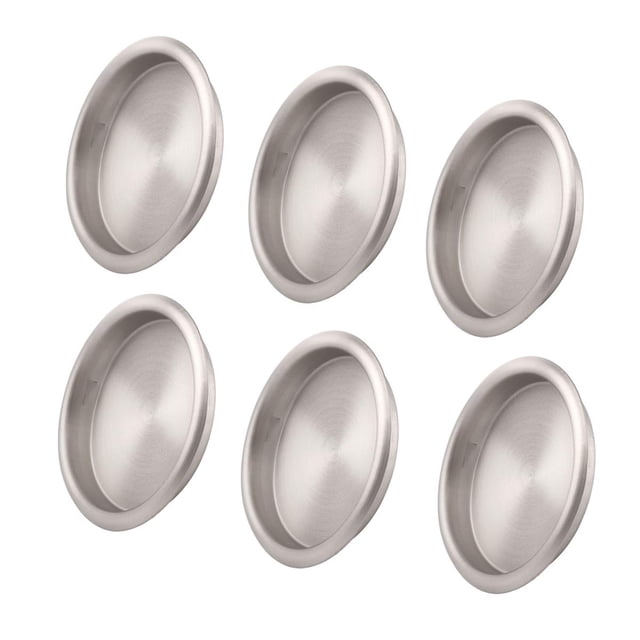 Tirador de dedo para puerta de clóset KOVOSCH de 2,1" níquel satinado, paquete de 6