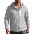 thumbnail image 2 of Aobny Mens Shirts Oversized Sun Shirt Solid T-Shirts Hooded Long Sleeve Big & Tall Work Shirts for Men,Gray,3XL, 2 of 9