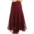 thumbnail image 4 of Sakkas Ivy Maiden Boho Skirt - Wine - Plus Size, 4 of 5