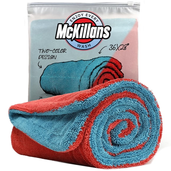 Toalla de secado para coche McKillans, extra grande, bicolor, 36 x 28 cm
