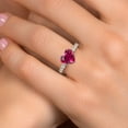 thumbnail image 4 of Gem Stone King 14K Two Tone Gold Red Created Ruby and Lab Grown Diamond Engagement Ring for Women | 4.65 Cttw | Heart Shape 10MM | Gemstone July Birthstone | Size 5, 4 of 6