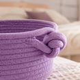 thumbnail image 4 of Round Woven Cotton Rope Storage Basket Khaki with Knot Handles for Countertop Home Storage, 4 of 8