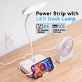 thumbnail image 4 of LED Desk Lamp, 4 AC Outlets & 2 USB Ports, 2 Color Temperatures, Foldable, 4FT Extension Cord, Eye-Caring Desk Light for Home Office, Dorm Room, Workbench, 4 of 8
