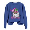thumbnail image 4 of Sgkm Plus Size Womens Sweatshirt Vintage Christmas Print Cozy Festive Design Oversized Shirts for Women Top Sunny Outings M Blue, 4 of 4