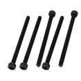thumbnail image 1 of Unique Bargains M4x60mm Fully Thread Hex Socket Head Knurled Cap Screw Bolt Black 5pcs, 1 of 2