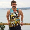 thumbnail image 5 of Rocae Different Construction Site Vehicles for Men's Workout Tank Top Men's Running Tank Top Dry Fit Athletic Workout Tank TopsSmall, 5 of 9