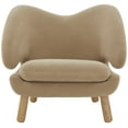 thumbnail image 4 of SAFAVIEH Couture Felicia Contemporary Faux Lamb Wool Solid Accent Chair, Tan/Natural, 4 of 8