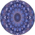 thumbnail image 1 of Ahgly Company Machine Washable Indoor Round Transitional Medium Slate Blue Area Rugs, 7' Round, 1 of 7