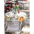 thumbnail image 4 of Outdoor Tablecloth with Umbrella Hole and Zipper, Orange Pumpkin Fall Round Table Cloth 60 Inch Waterproof Tablecloth, Thanksgiving Botanical Sunflower Leaves Picnic Table Cover for Patio Camping, 4 of 7
