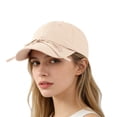thumbnail image 4 of Sun Visor Hats for Women AURORADY New Bow Baseball Cap for Women's Summer Outdoor Soft Top Casual and Versatile Enhancing Small Sun Baseball Cap, Beige One Size Baseball Caps, 4 of 5