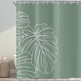 thumbnail image 2 of Green Shower Curtain, Tropical Palm Leaves Green Leaf Plants Pattern Botanical Bath Curtains Waterproof Fabric with Hooks for Home Decor, 72Wx72H, 2 of 6