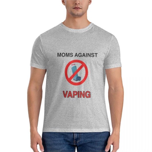 Camiseta de verano para hombre camisa clásica de mamás contra el vapeo grande y alto cuello redondo