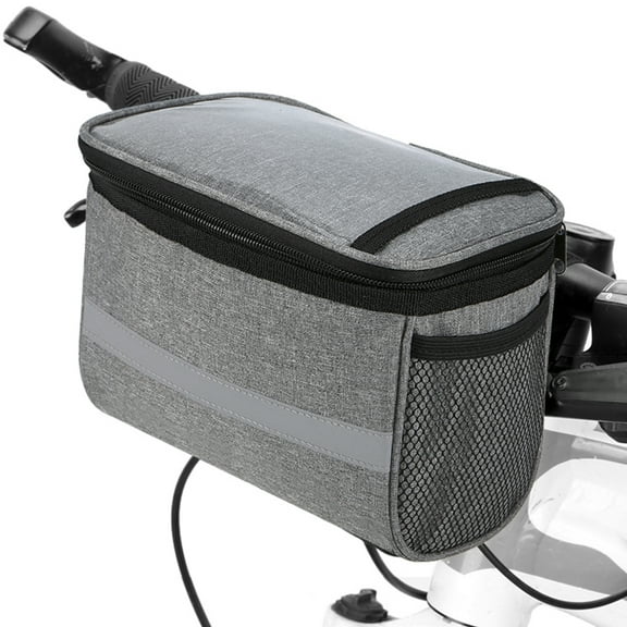 Bikes Handlebar Bag, Insulated Front Basket  Cooler With Reflective Strip For Cyclist
