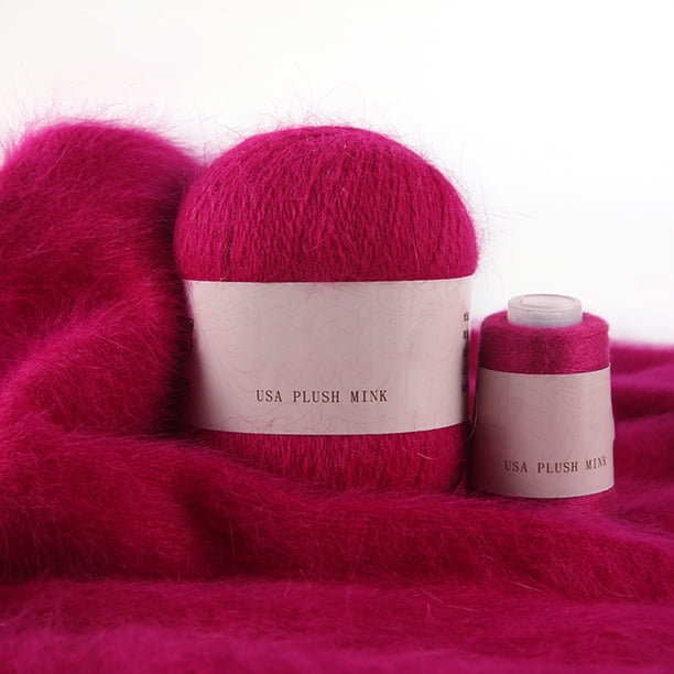 Set de bola de hilo 2 Strand Winter Bufanda de invierno suave Handitting Ganchillo Hilo Kit de hilo Goreie Suministros de tejido Accesorio Oscuro Rose Rojo 50G 20G Speravity HA010946-07