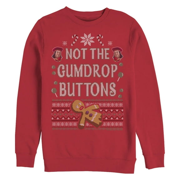 Men's Shrek Ugly Sweater Gumdrop Buttons  Sweatshirt